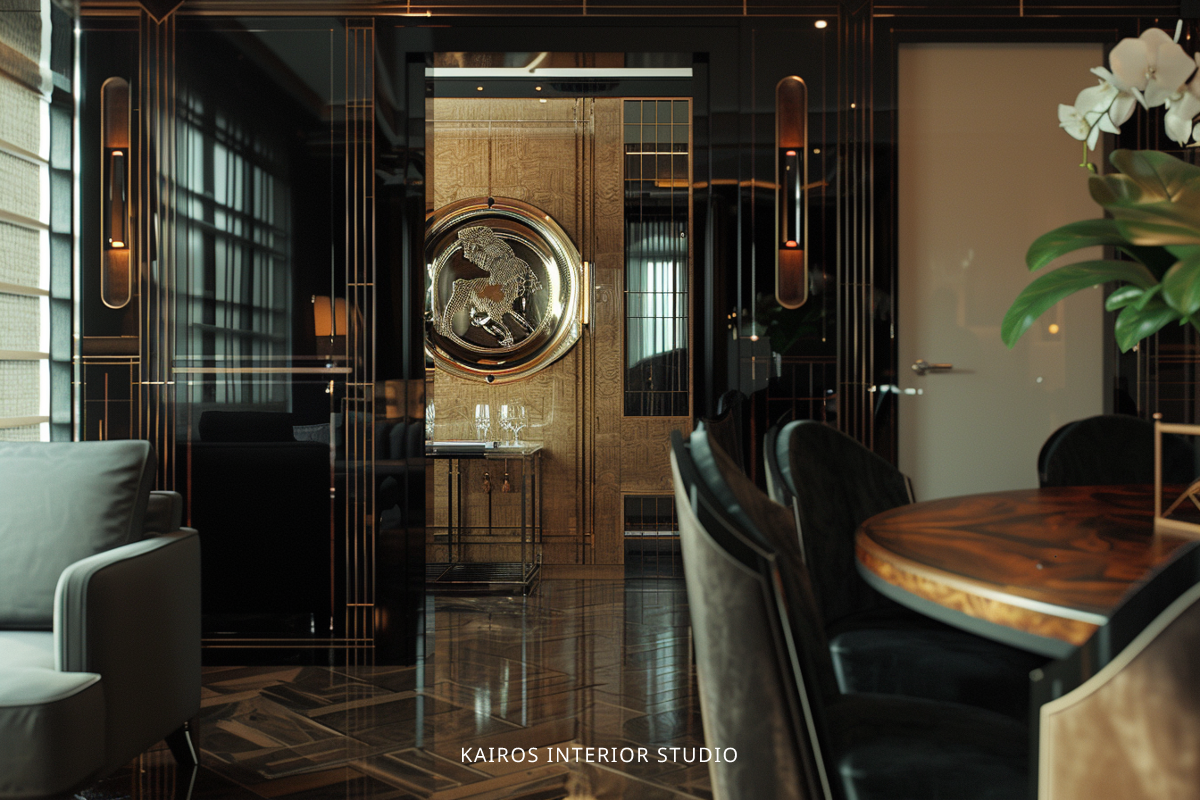 The use of luxurious materials, such as lacquered wood, in Art Deco interiors