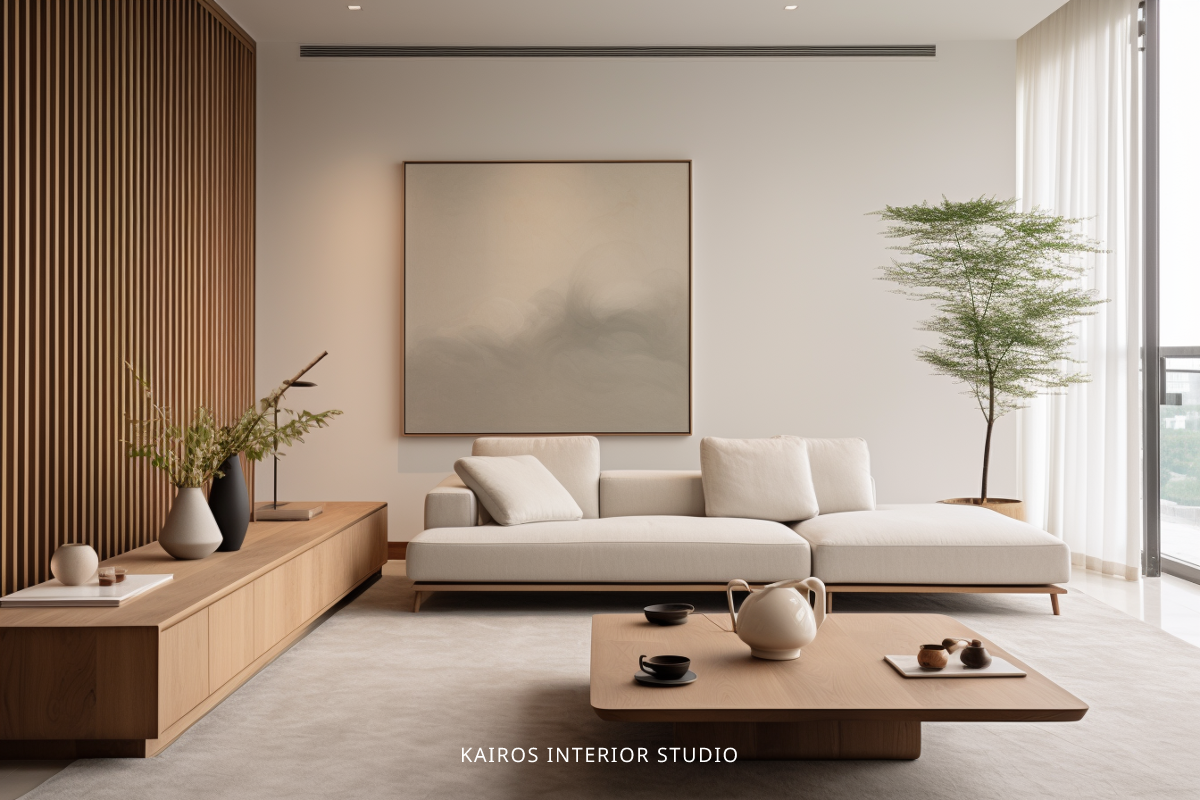 Elegant Japandi Living Room in Singapore